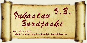 Vukoslav Borđoški vizit kartica